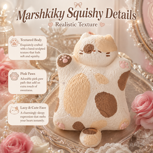 Calico Cat Squishy Toy Food Grade Silicone Stress Relief Squeeze Fidget Toy Cute Chubby Cat Desk Accessory Office Anxiety Relief Relaxing Tactile Sensory Toy Fun Christmas Birthday Gift For Women Teens Kids For Home Office