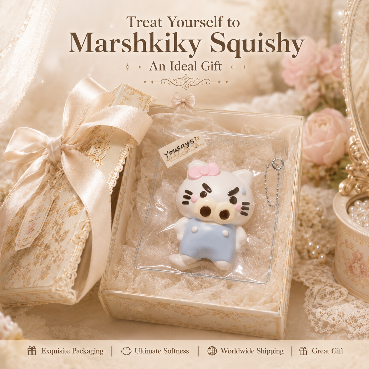 Kawaii Squishy Toy Stress Relief Squeeze Toy Slow Rising Food Grade Silicone Fidget Toy Cute Standing Animal Figure For Desk Decoration Anxiety Relief Office Break Birthday Christmas Gift For Teens Kids Gift For Friends