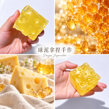 🍯🧀 Honey Cheese Cube Resin Sensory Squishy Bal