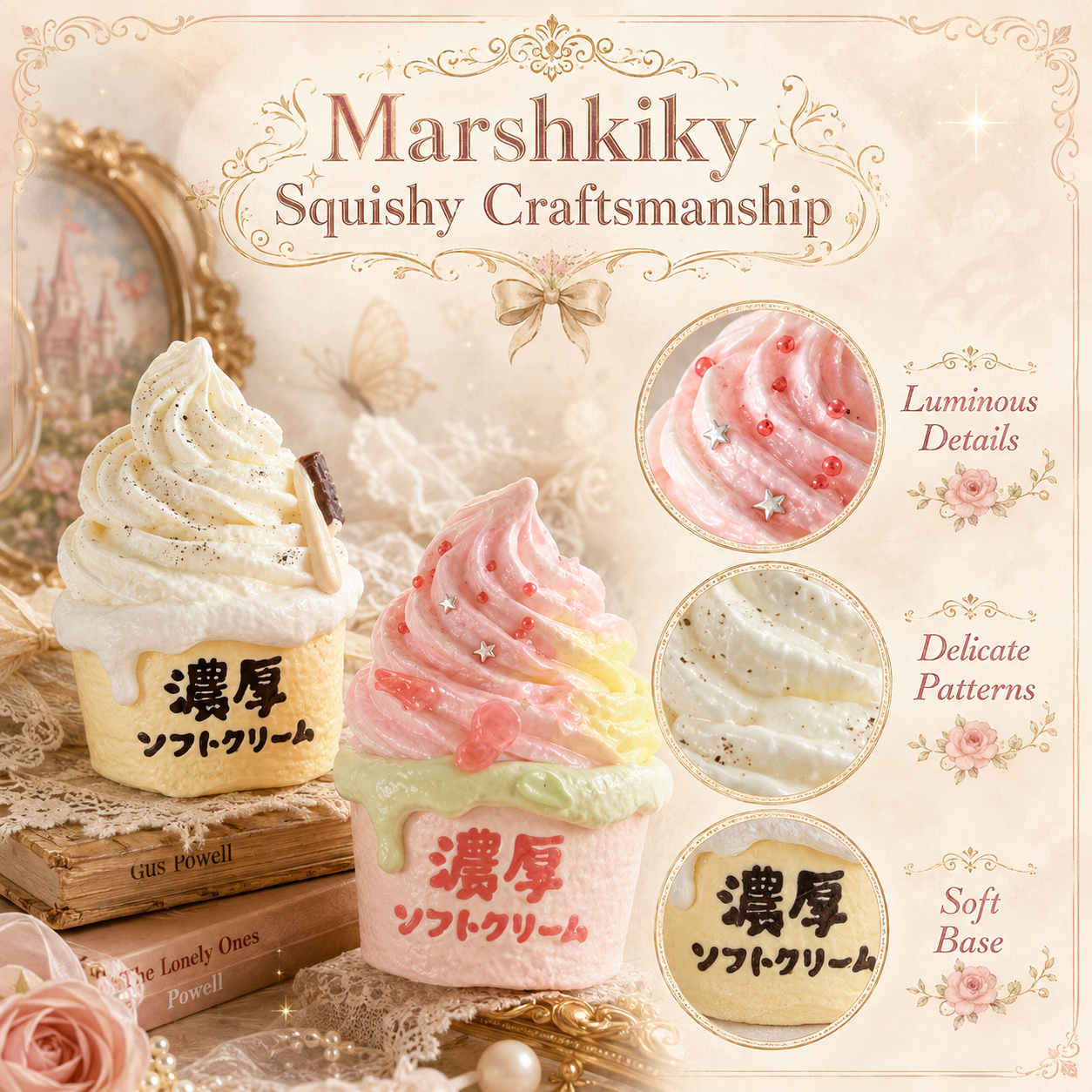 Ice Cream Squishy Silicone Stress Relief Toy Sensory Squeeze Fidget Toy For Adults Cute Desk Accessories Thick Design 180g PVC Bag Birthday Christmas Party Favor Fun Gift For Teens Adults Coworkers Office Workers