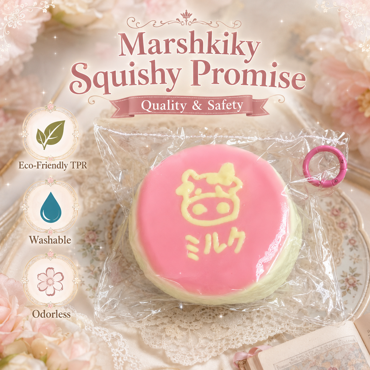 Cute Silicone Squishy Toy Slow Rising Stress Relief Fidget Toy Kawaii Food Shaped Desk Accessory Soft Squeeze Toys Birthday Christmas Gift For Women Men