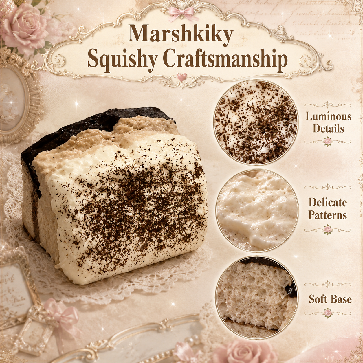 Realistic Tiramisu Toast Squishy Toy Slow Rising Sensory Fidget Food Grade Silicone Desk Toy For Adults Stress Relief Funny Birthday Christmas Gift For Office Workers