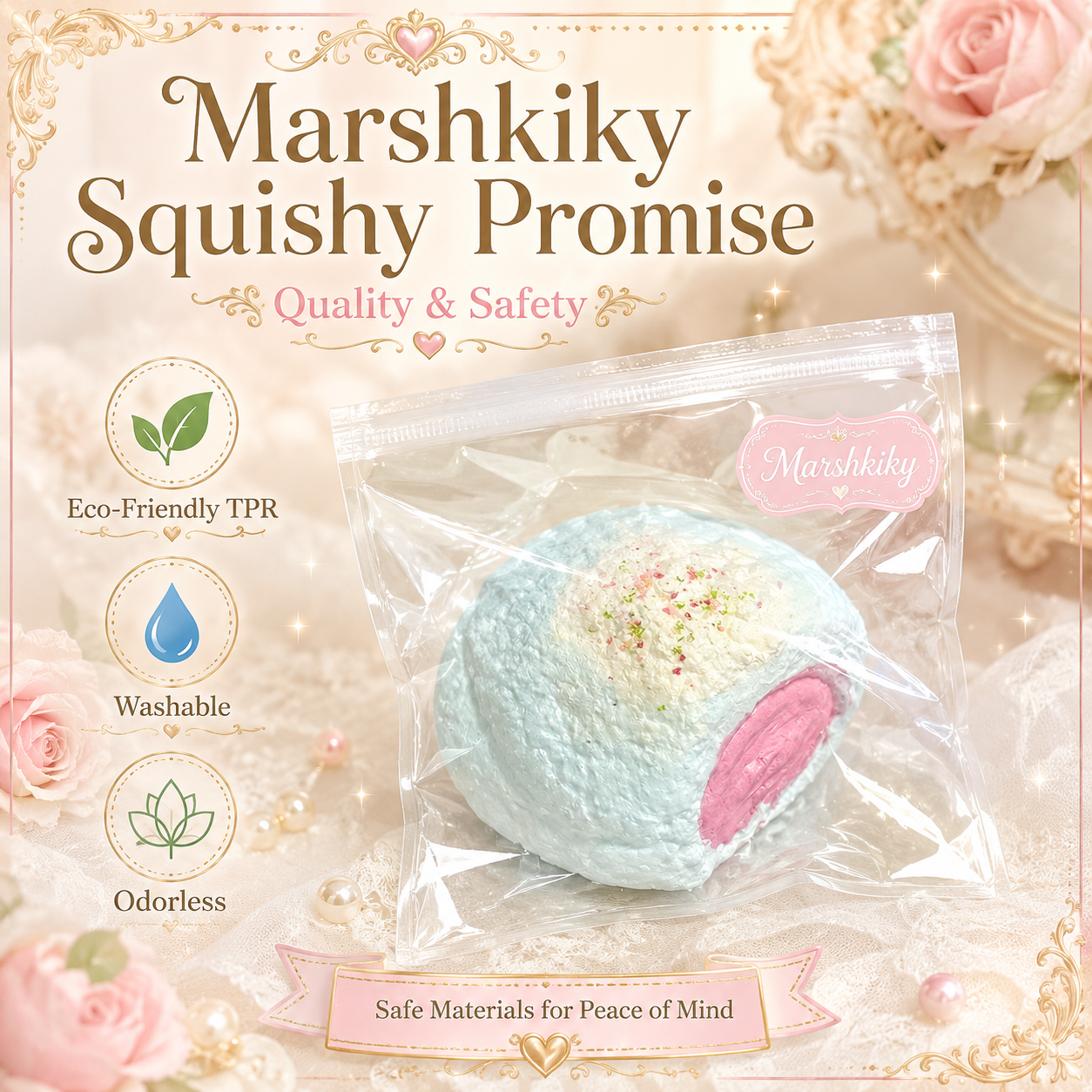 Cute Puff Shaped Squishy Toy Food Grade Silicone Sensory Fidget Toy For Anxiety Relief Dough Like Texture Hand Exerciser Kawaii Desk Accessory Christmas Gift For Teens And Women
