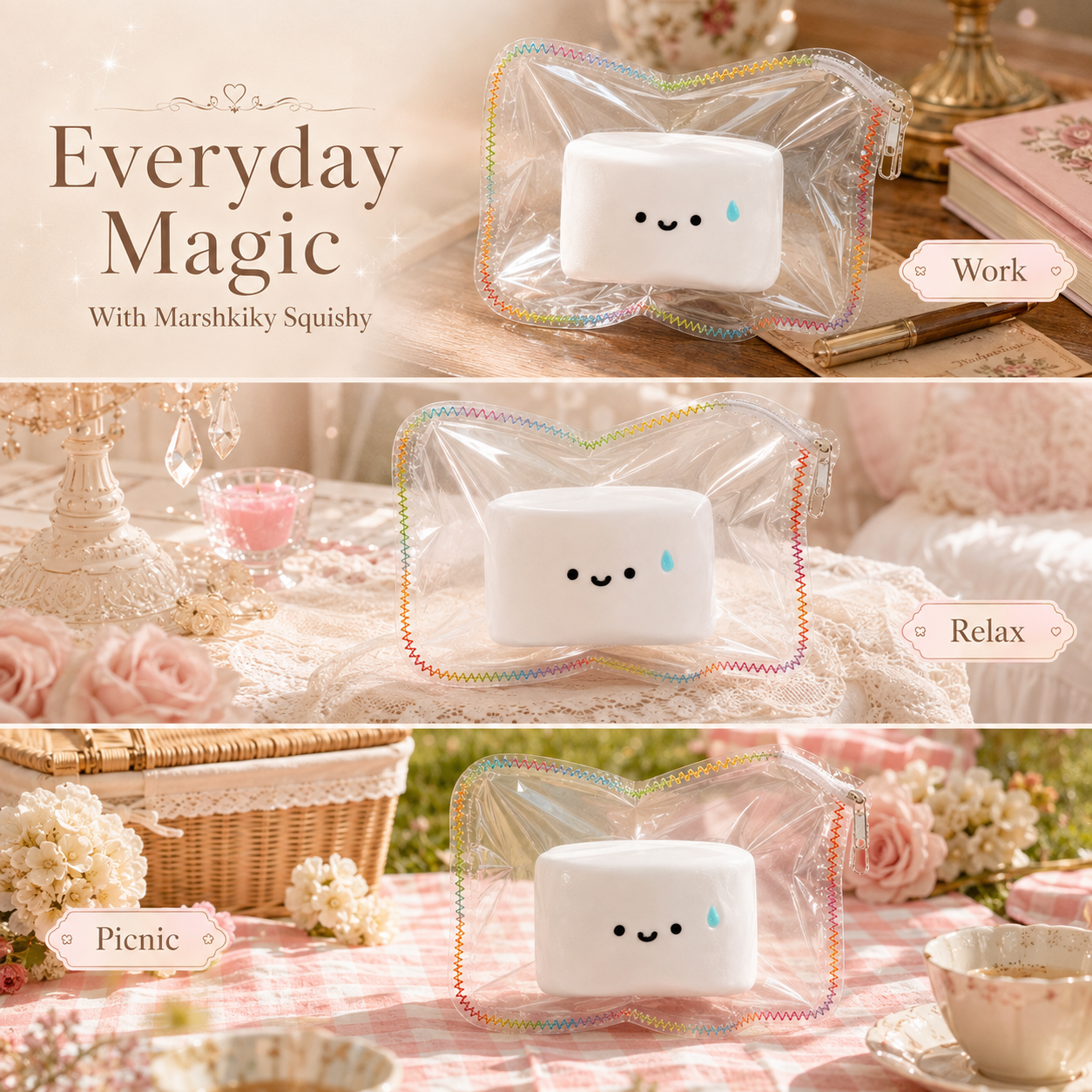 Cute Squishy Stress Relief Toy Slow Rising Sensory Silicone Squeeze Desk Toy For Anxiety Relief Fun Aesthetic Office Accessories Christmas Birthday Gift For Teens Friends For Daily Use