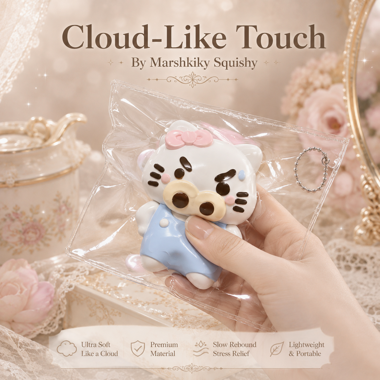 Kawaii Squishy Toy Stress Relief Squeeze Toy Slow Rising Food Grade Silicone Fidget Toy Cute Standing Animal Figure For Desk Decoration Anxiety Relief Office Break Birthday Christmas Gift For Teens Kids Gift For Friends