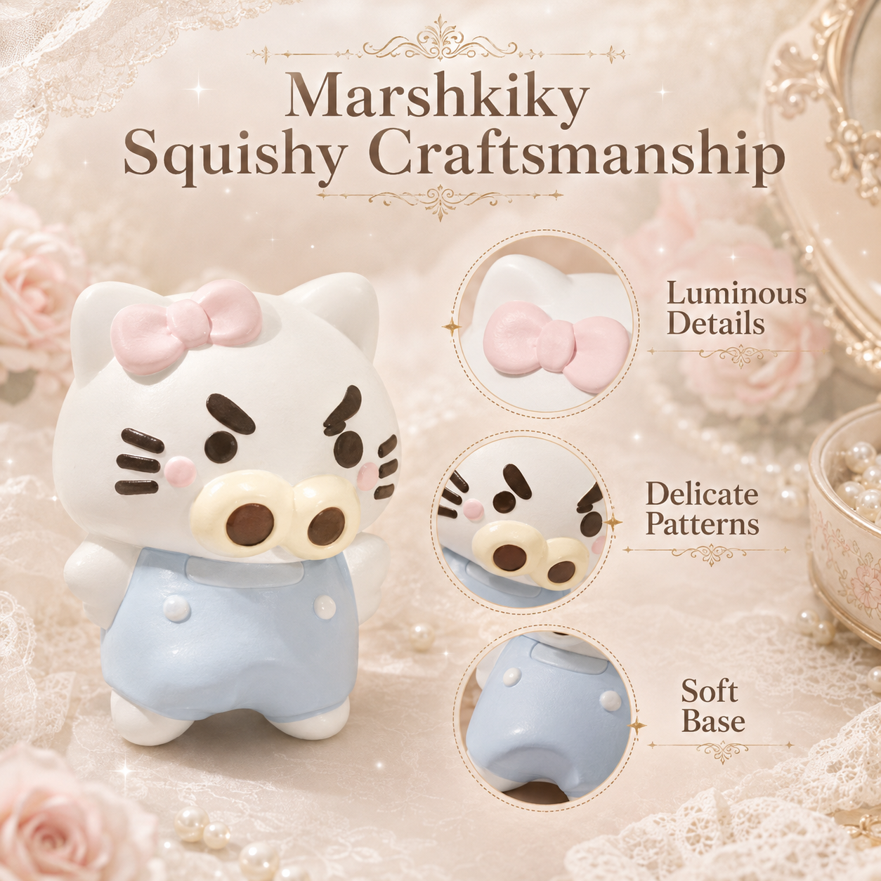 Kawaii Squishy Toy Stress Relief Squeeze Toy Slow Rising Food Grade Silicone Fidget Toy Cute Standing Animal Figure For Desk Decoration Anxiety Relief Office Break Birthday Christmas Gift For Teens Kids Gift For Friends