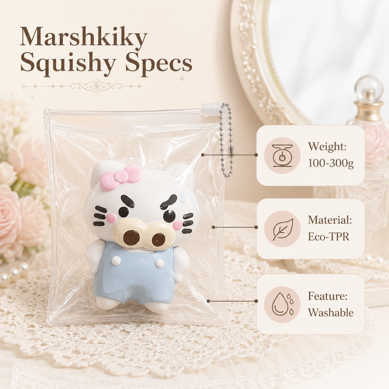 Kawaii Squishy Toy Stress Relief Squeeze Toy Slow Rising Food Grade Silicone Fidget Toy Cute Standing Animal Figure For Desk Decoration Anxiety Relief Office Break Birthday Christmas Gift For Teens Kids Gift For Friends