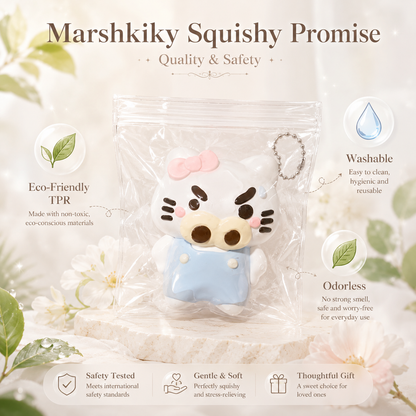 Kawaii Squishy Toy Stress Relief Squeeze Toy Slow Rising Food Grade Silicone Fidget Toy Cute Standing Animal Figure For Desk Decoration Anxiety Relief Office Break Birthday Christmas Gift For Teens Kids Gift For Friends