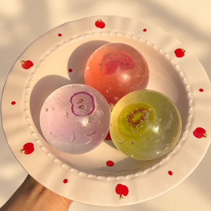 Fizzy Fruit Soda Shaped Squishy Toy Clear TPR Sensory Fidget Toy For Anxiety Relief Water Ball
