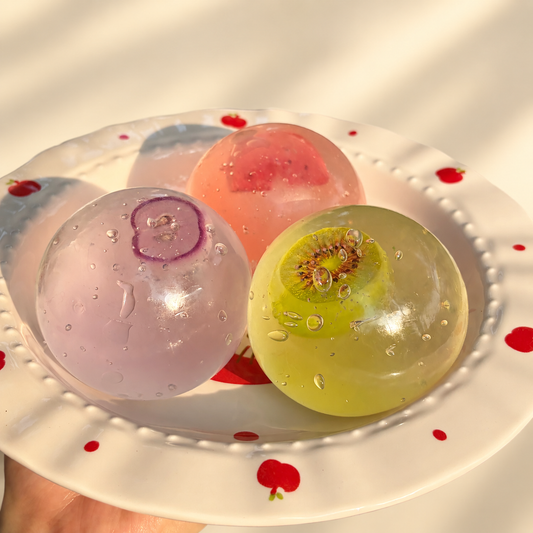 Fizzy Fruit Soda Shaped Squishy Toy Clear TPR Sensory Fidget Toy For Anxiety Relief Water Ball