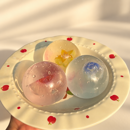 Fizzy Fruit Soda Shaped Squishy Toy Clear TPR Sensory Fidget Toy For Anxiety Relief Water Ball