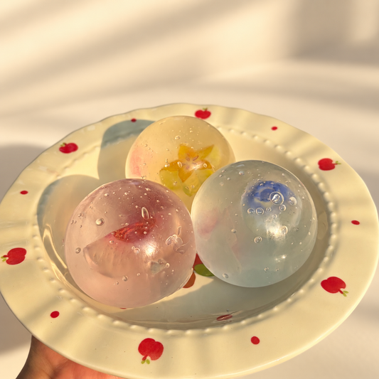 Fizzy Fruit Soda Shaped Squishy Toy Clear TPR Sensory Fidget Toy For Anxiety Relief Water Ball