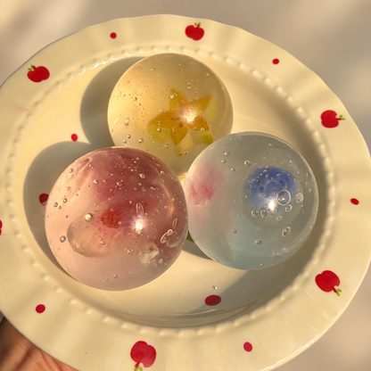 Fizzy Fruit Soda Shaped Squishy Toy Clear TPR Sensory Fidget Toy For Anxiety Relief Water Ball