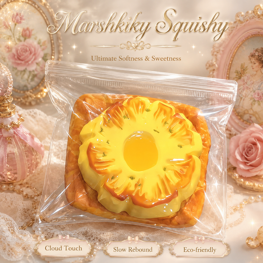 Pineapple Toast Squishy Toy Slow Rising Fake Food Sensory Stress Relief Toy Soft Silicone Squeeze Toy For Adults Office Desk Accessories Funny Christmas Birthday Gift For Teens For Women For Office Use
