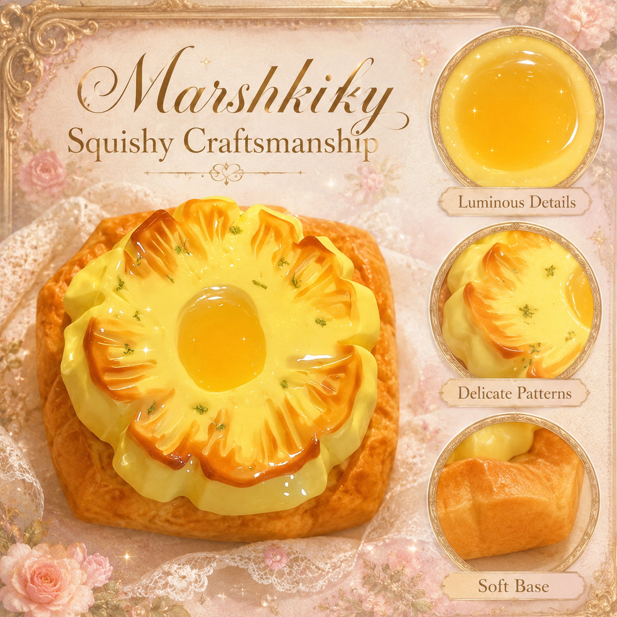 Pineapple Toast Squishy Toy Slow Rising Fake Food Sensory Stress Relief Toy Soft Silicone Squeeze Toy For Adults Office Desk Accessories Funny Christmas Birthday Gift For Teens For Women For Office Use