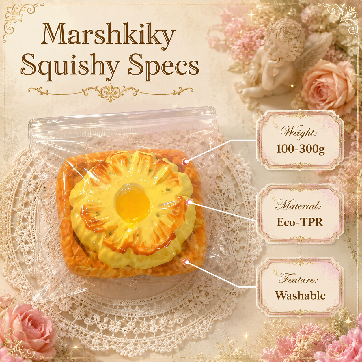 Pineapple Toast Squishy Toy Slow Rising Fake Food Sensory Stress Relief Toy Soft Silicone Squeeze Toy For Adults Office Desk Accessories Funny Christmas Birthday Gift For Teens For Women For Office Use