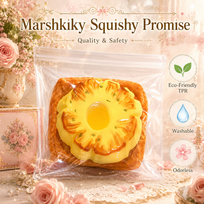 Pineapple Toast Squishy Toy Slow Rising Fake Food Sensory Stress Relief Toy Soft Silicone Squeeze Toy For Adults Office Desk Accessories Funny Christmas Birthday Gift For Teens For Women For Office Use