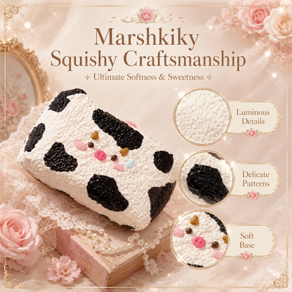 Cute Cow Pig Rice Ball Squishy Toy Slow Rising Fidget Toy Food Grade Silicone Stress Relief Toy Desk Accessory Kawaii Aesthetic Decor For Office Adults Birthday Gift For Women