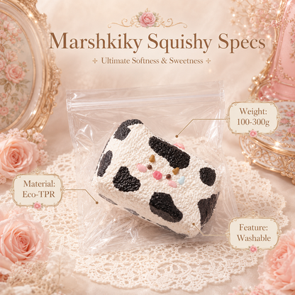 Cute Cow Pig Rice Ball Squishy Toy Slow Rising Fidget Toy Food Grade Silicone Stress Relief Toy Desk Accessory Kawaii Aesthetic Decor For Office Adults Birthday Gift For Women